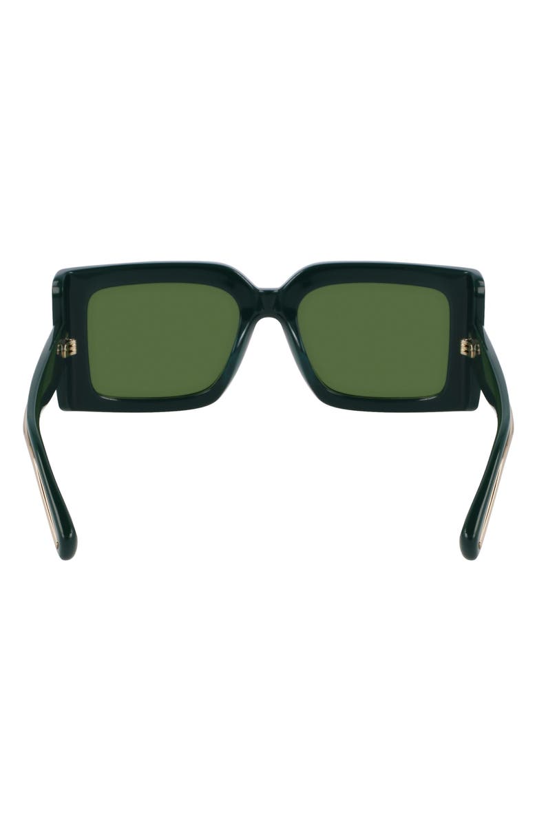 FERRAGAMO Prisma 55mm Modified Rectangular Sunglasses, Alternate, color, Dark Green