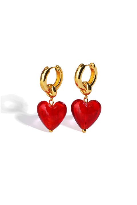Esmée Glaze Heart Dangle Earrings