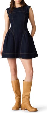 Steve Madden Melinda Sleeveless Fit & Flare Denim Dress