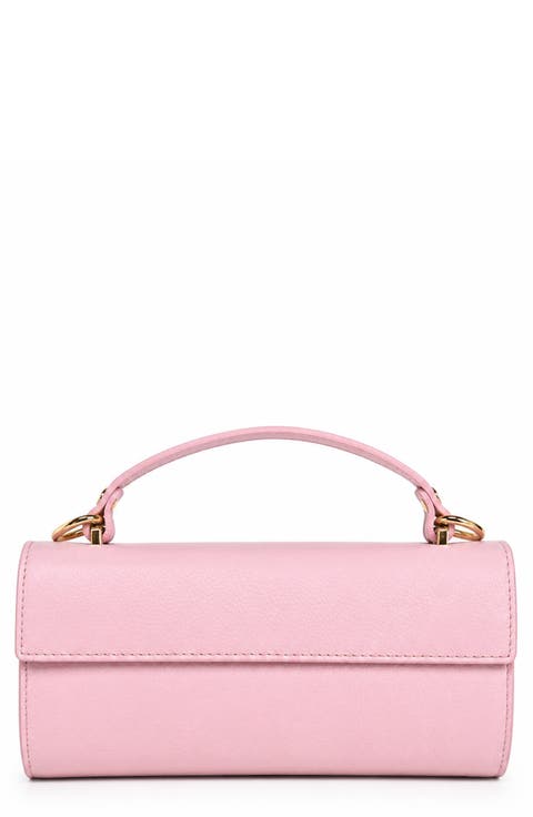 Evelina Leather Top Handle Clutch