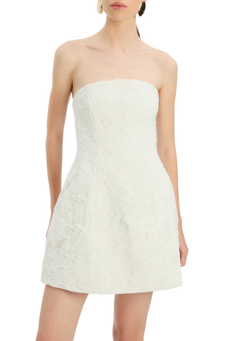 Karoline Strapless Lace Minidress, Main, color, ORCHID WHITE