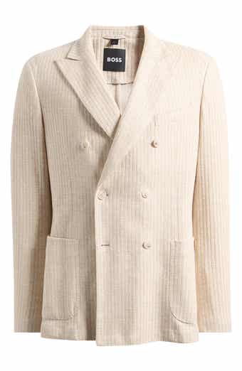 Hanry Slim Fit Stripe Textured Linen & Cotton Blend Sport Coat