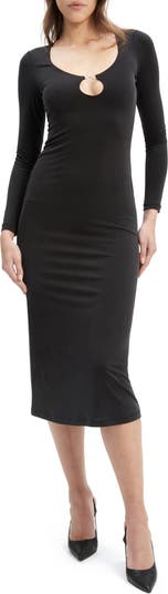 Bardot Zanita Long Sleeve Knit Midi Dress | Nordstromrack