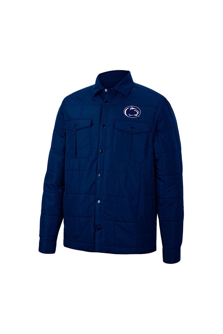 Men's Colosseum Navy Penn State Nittany Lions Detonate Quilted Full-Snap Jacket, Alternate, color, Navy