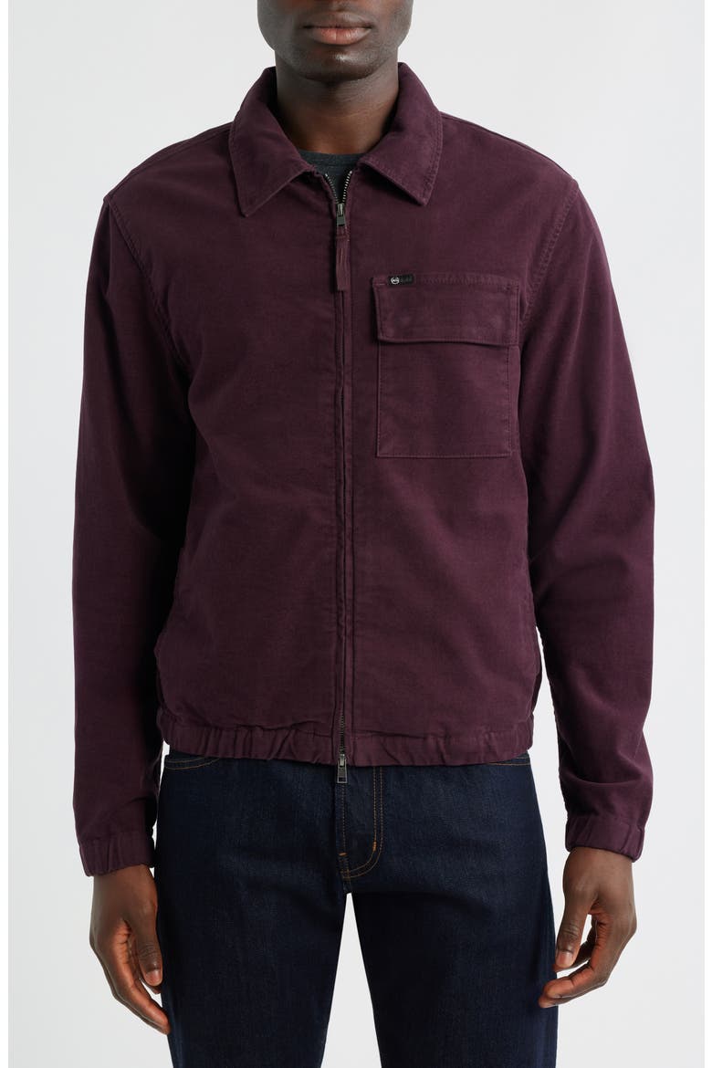 Philip Zip Stretch Cotton Jacket, Alternate, color, MULBERRY
