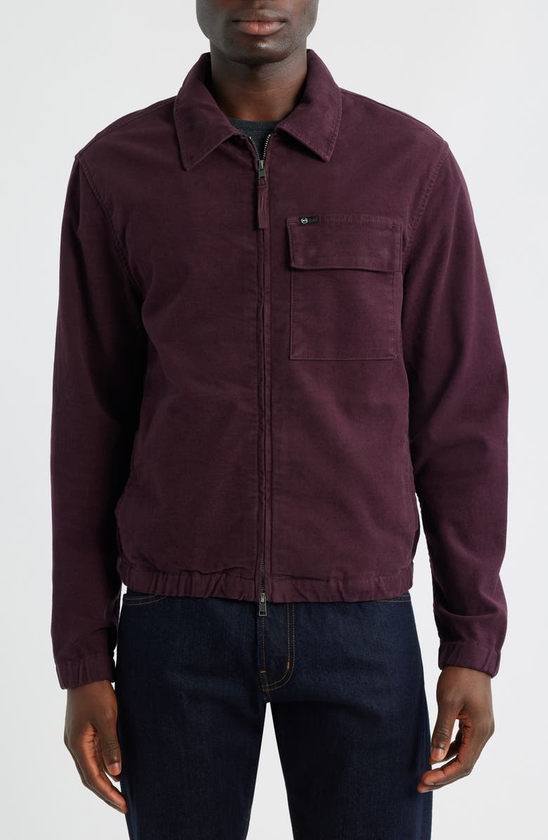 AG Philip Zip Stretch Cotton Jacket, Alternate, color, Mulberry