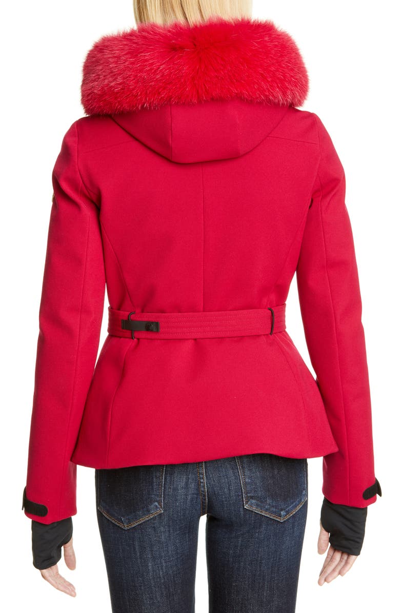 Moncler Bauges Waterproof Down Jacket with Removable Genuine Fox Fur Trim, Alternate, color, 