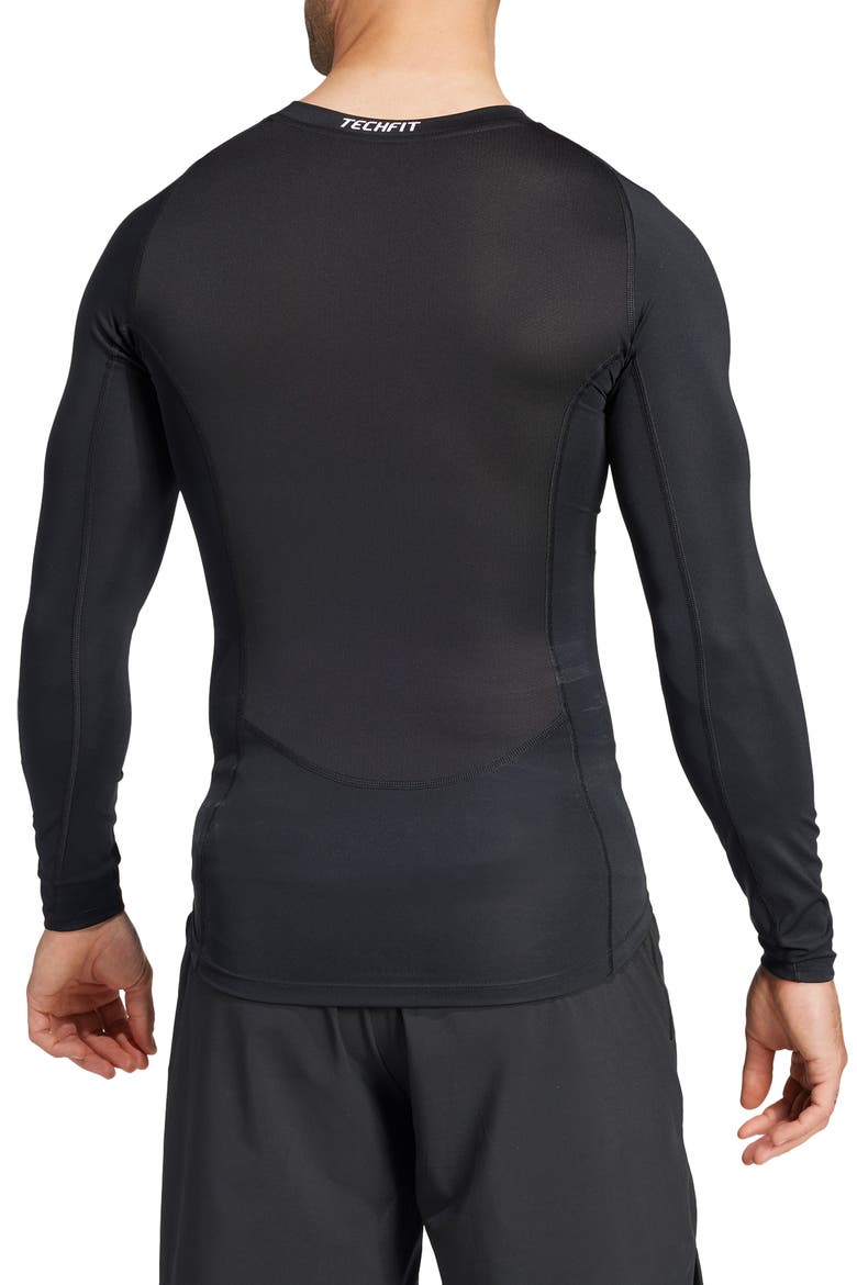 Techfit AEROREADY Long Sleeve Training T-Shirt, Alternate, color, BLACK