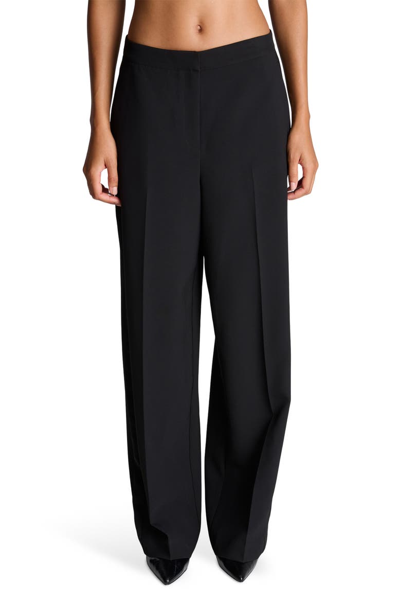 High Waist Wide Leg Pants, Main, color, BLACK/ BLACK