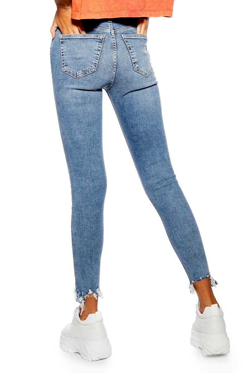 Topshop Jamie Jagged Hem Jeans, Alternate, color,