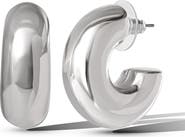 Jessica Simpson Silver Chunky Hoop Earrings