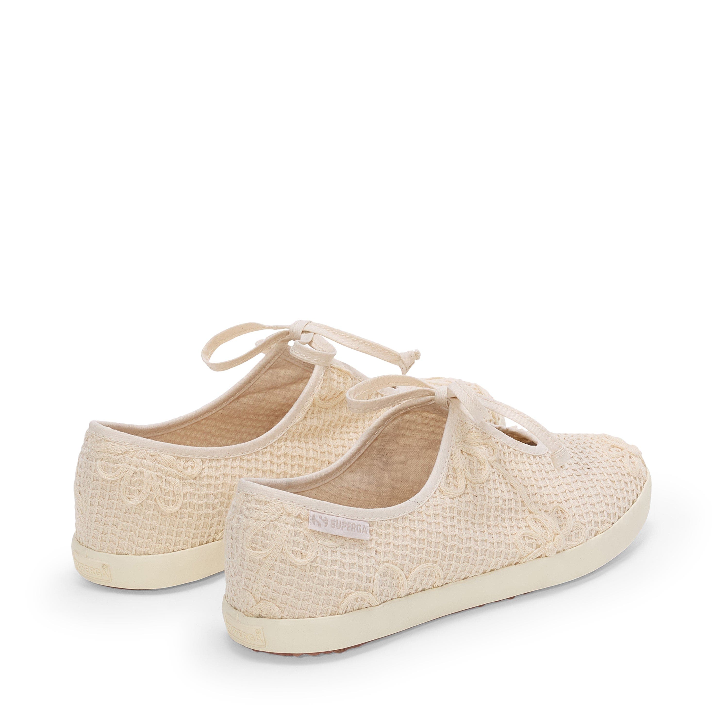 Superga 2442 Ballerina Lace Net Flower Crochet Sneakers, Alternate, color, Beige Raw-Off White