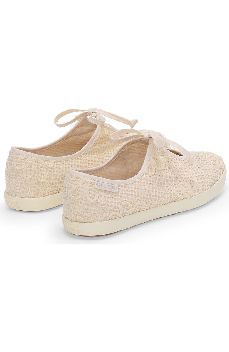 Superga 2442 Ballerina Lace Net Flower Crochet Sneakers, Alternate, color, Beige Raw-Off White