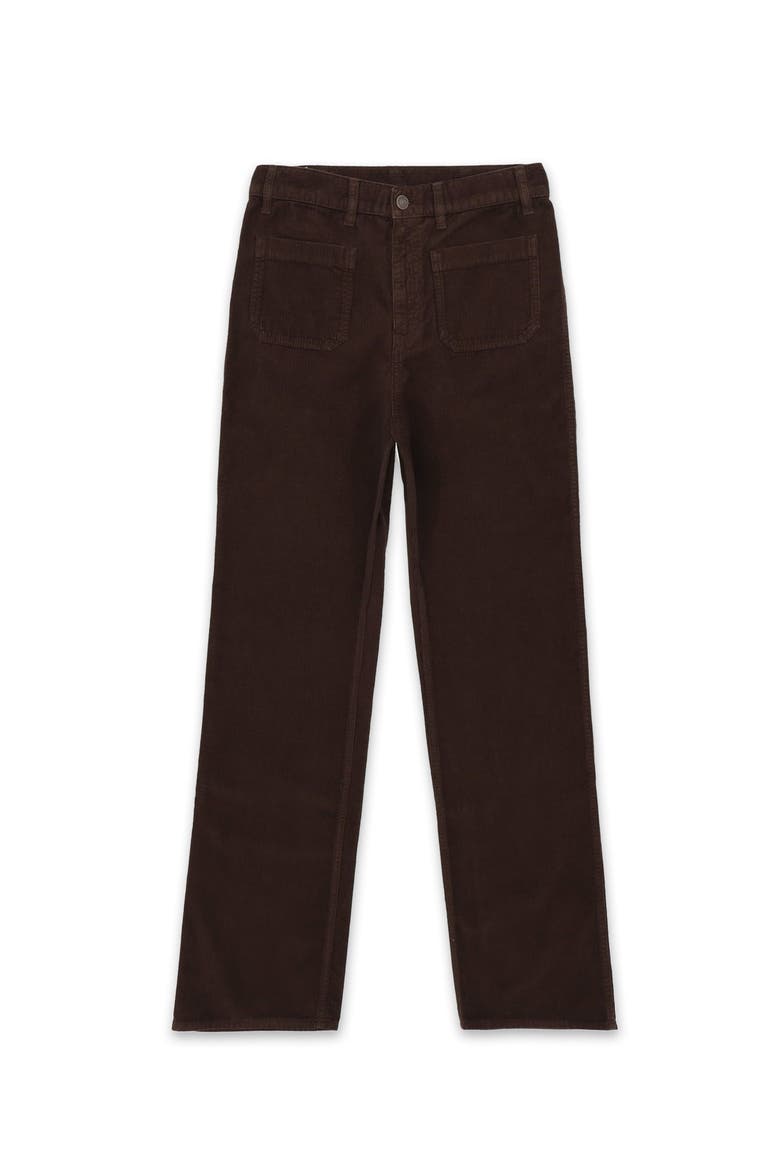 Corduroy Bootcut Trousers, Main, color, Dark Brown