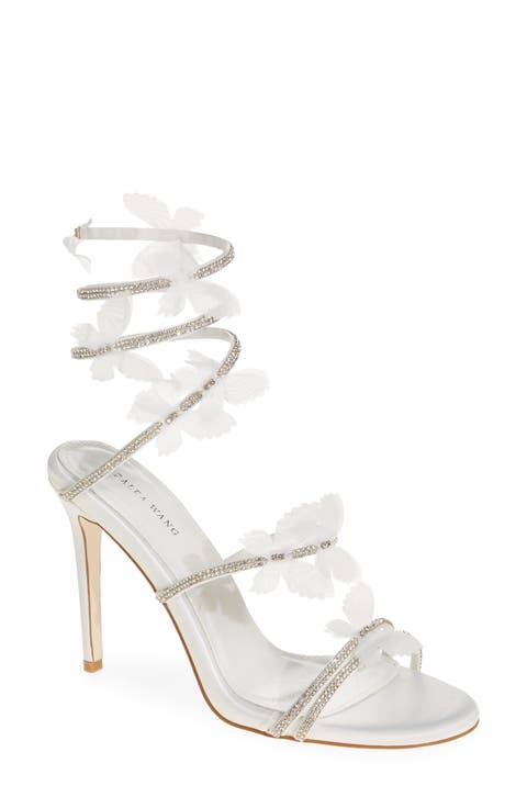 Aryana Rhinestone Ankle Wrap Sandal (Women)