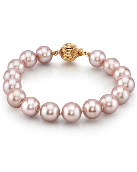 10.5-11.5mm Pink Freshwater Pearl Bracelet - Premier AAAA Quality