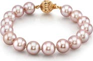 The Pearl Source 10.5-11.5mm Pink Freshwater Pearl Bracelet - AAA Quality