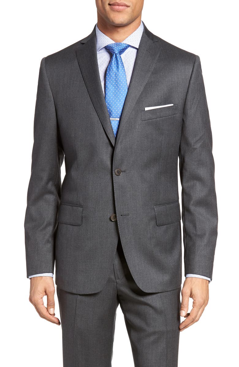JB Britches Classic Fit Solid Wool Suit, Alternate, color, Charcoal