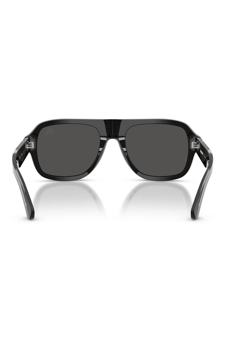 55mm Pilot Sunglasses, Alternate, color, BLACK / DARK GREY