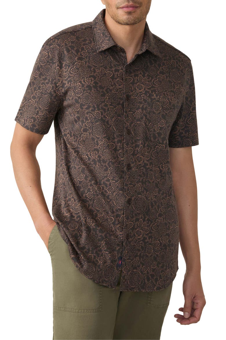 Hermosa Short Sleeve Button-Up Shirt, Main, color, CITRUS BLOSSOM