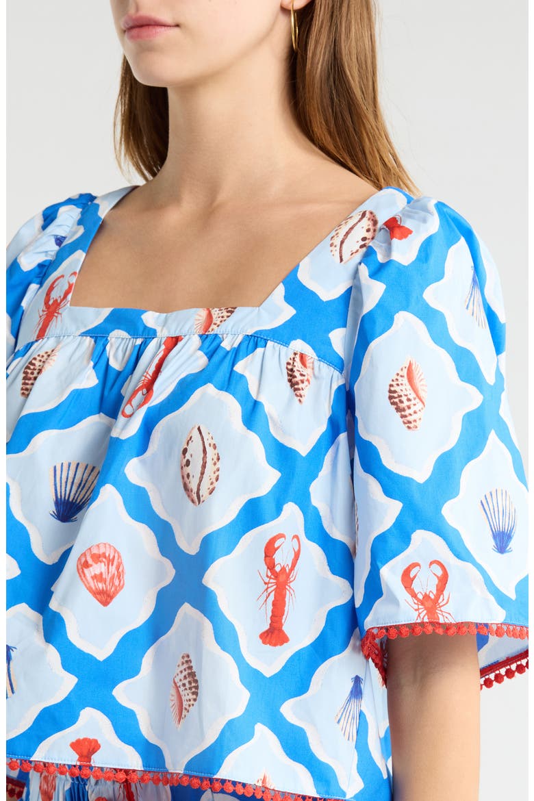 Lobster Bay Durmy Cotton Top, Alternate, color, WHITE BLUE-MULTI