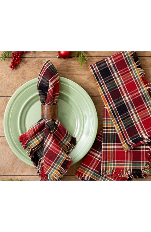 Design Imports High Country Plaid 4-piece Napkin Set In Multi
