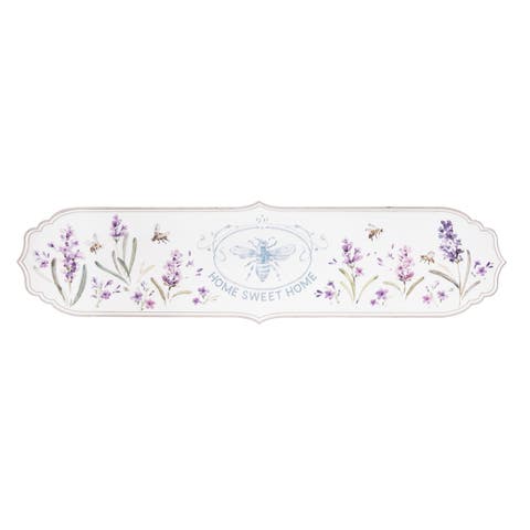 Home Sweet Bee Lavender Botanical Floral Door or Wall Sign Decor 8.27" x 31.69"
