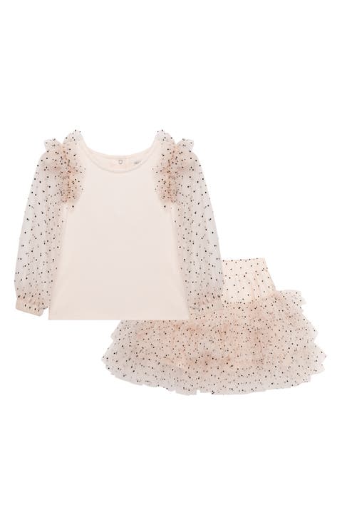 Ruffle Shoulder Top & Tiered Skirt Set (Baby)