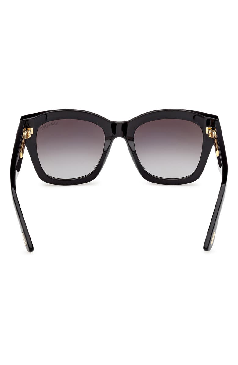 TOM FORD 53mm Gradient Butterfly Sunglasses, Alternate, color, Black / Baguette / Smoke Lens