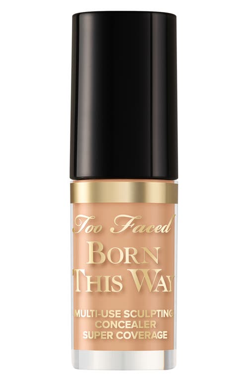 Too Faced Mini Born This Way Super Coverage Multi-use Concealer Natural Beige 0.06 oz / 1.77 ml In Natural Beige