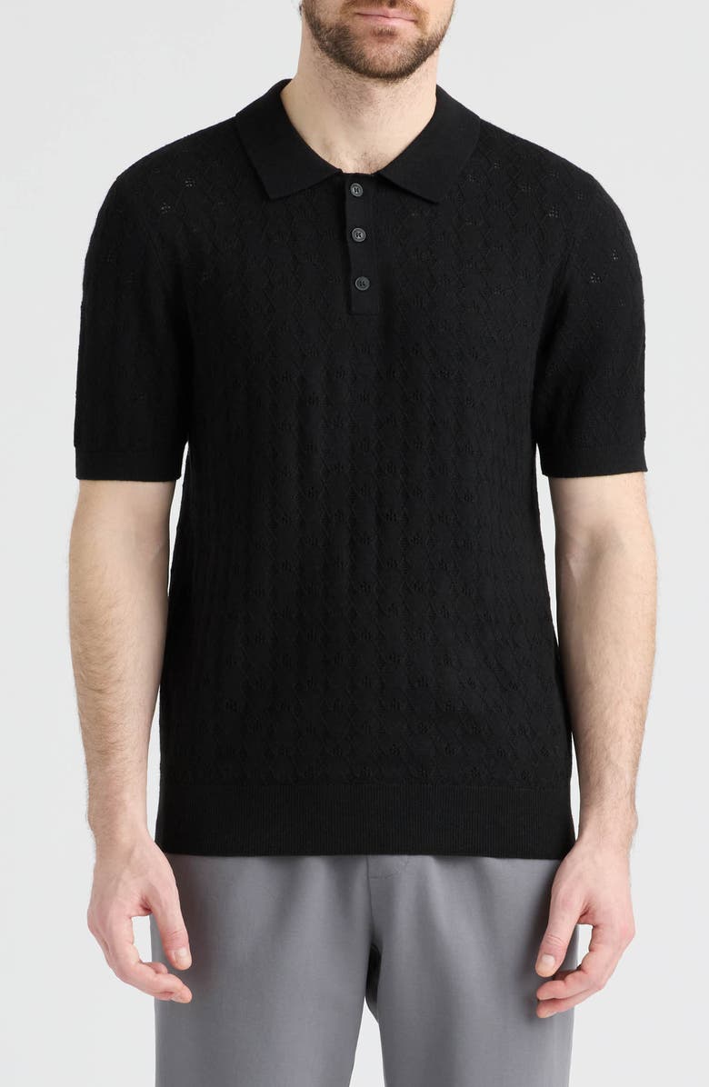 Hunter Gavel Polo Sweater, Main, color, Black