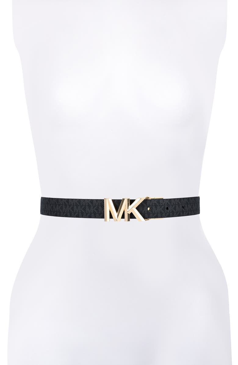 MICHAEL Michael Kors Monogram Reversible Leather Belt, Alternate, color, 