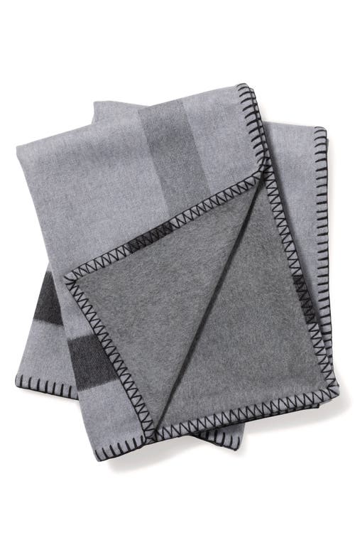 Sofia Cashmere Madrid Reversible Cashmere Throw Blanket In Gray