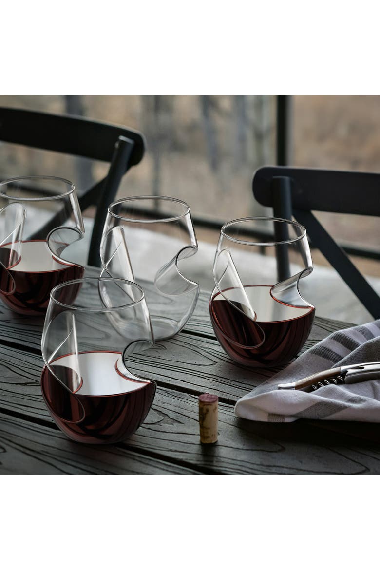 Conundrum Red Wine Glasses, Set of 4, Alternate, color, Clear