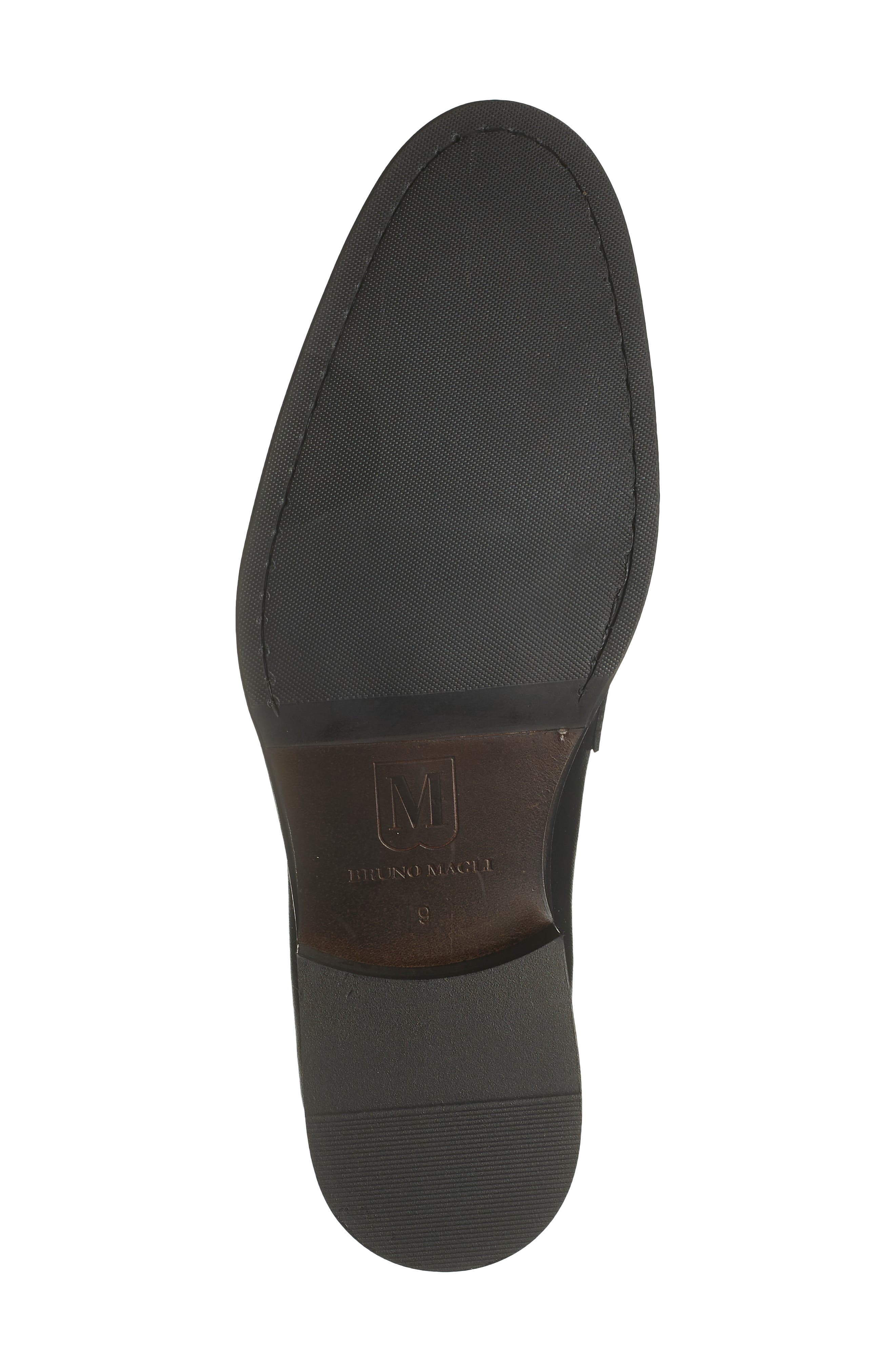 Bruno Magli Cosmo Saffiano Leather Penny Loafer, Alternate, color, Black Saffiano