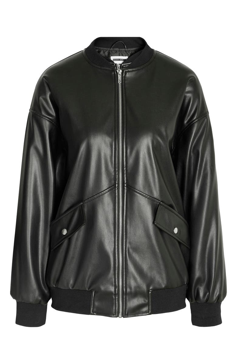 Noisy may Ronja Faux Leather Bomber Jacket, Alternate, color, 