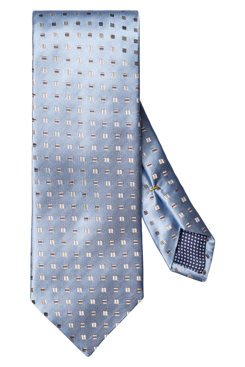Neat Geometric Pattern Silk Tie, Main, color, LIGHT BLUE