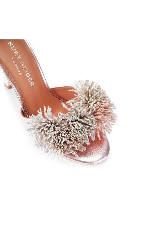 Kurt Geiger London Pom Pom Ankle Wrap Sandal In Gray