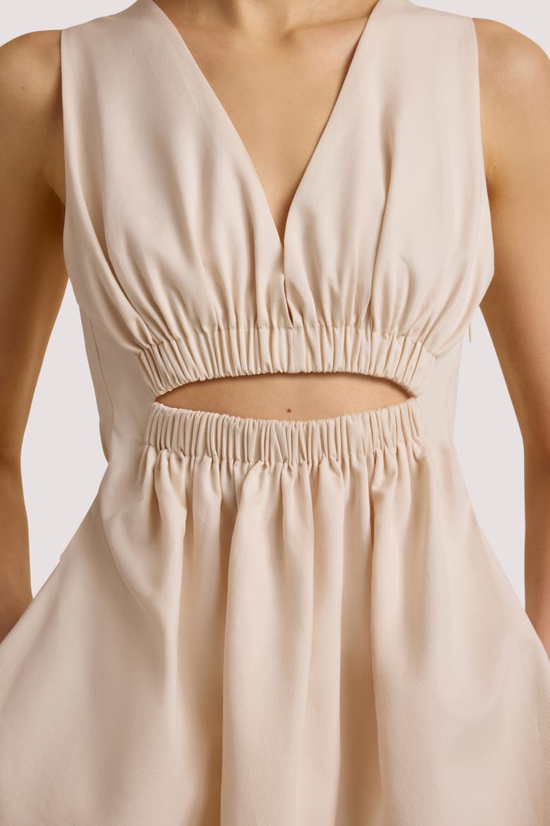 Cotton Bubble Dress w/ Cutout, Alternate, color, Ecru