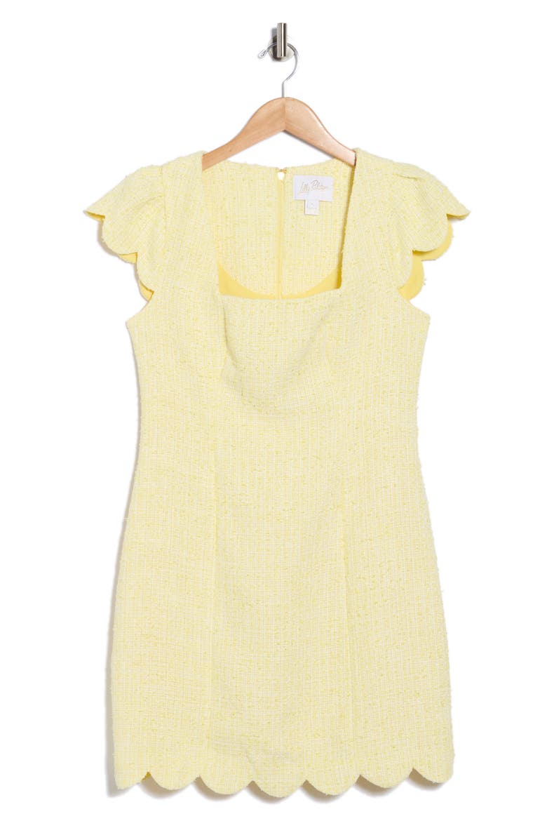 Maisley Bouclé Shift Dress, Alternate, color, FINCH YELLOW CHIC CHICK BOUCLE
