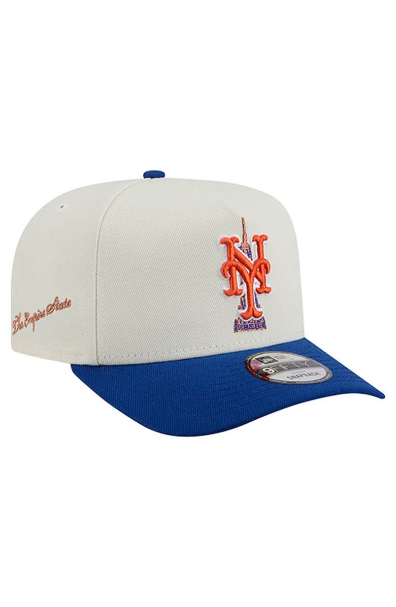 New Era Men's New Era Cream/Royal New York Mets Two-Tone Empire State 9FIFTY A-Frame Adjustable Hat, Main, color, 