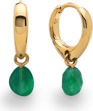Monica Vinader Nura Stone Huggie Hoop Earrings