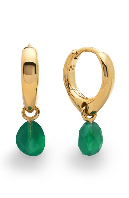 Monica Vinader Nura Stone Huggie Hoop Earrings In Gold