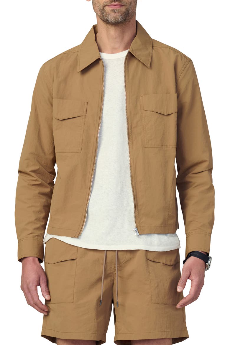 Modern Utilitarian Water Resistant Nylon Jacket, Main, color, WHISKEY