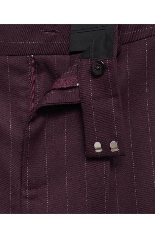 Shop Mango Pleated Pinstripe Pants In Wine