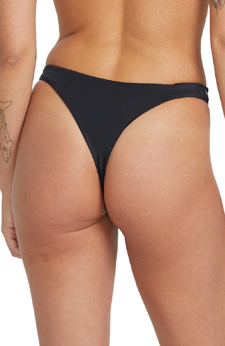 Volcom Simply Seamless Tiny Bikini Bottoms, Alternate, color, Black