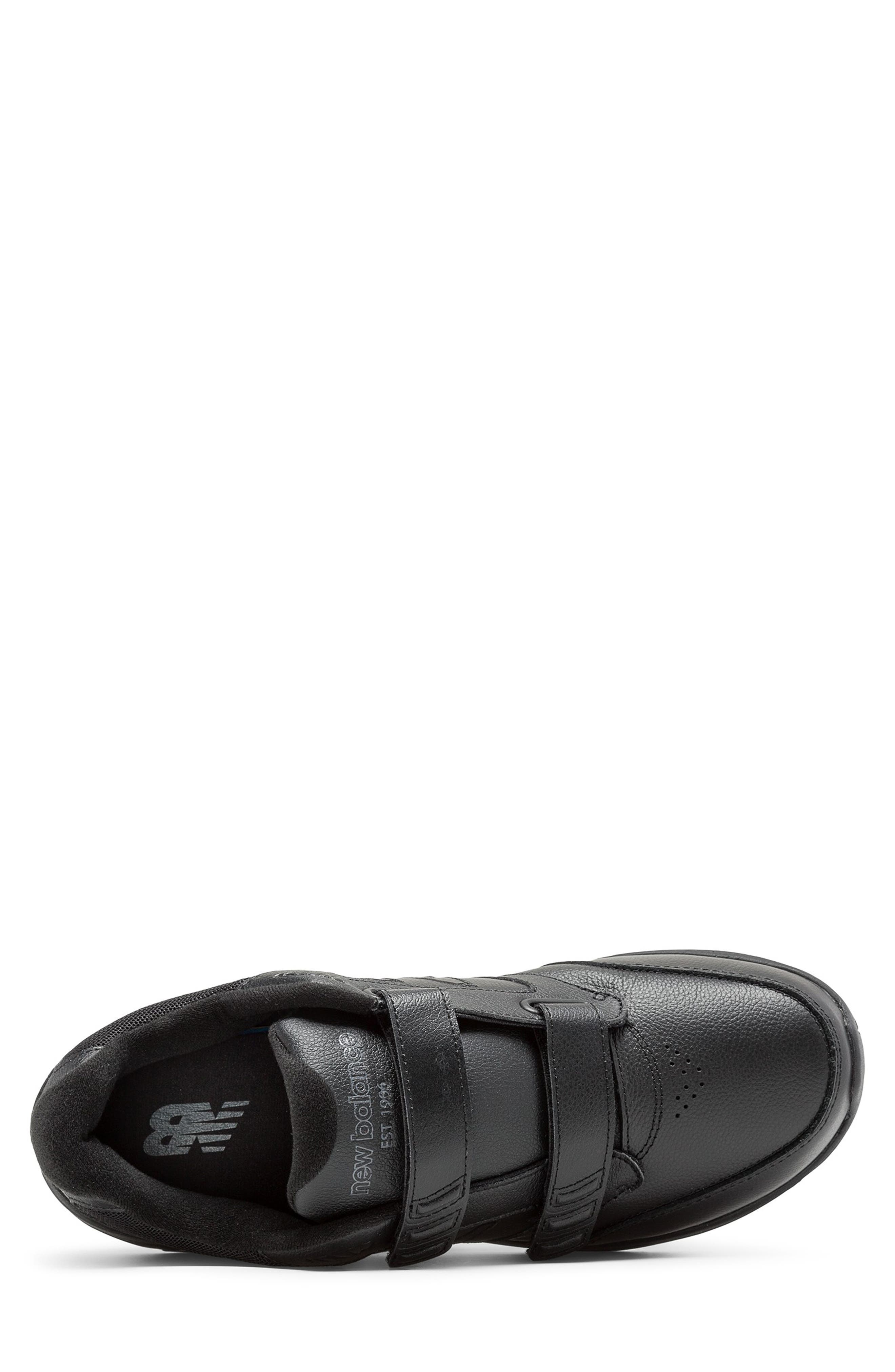 New Balance Hook & Loop Leather Sneaker, Alternate, color, Black/ Black