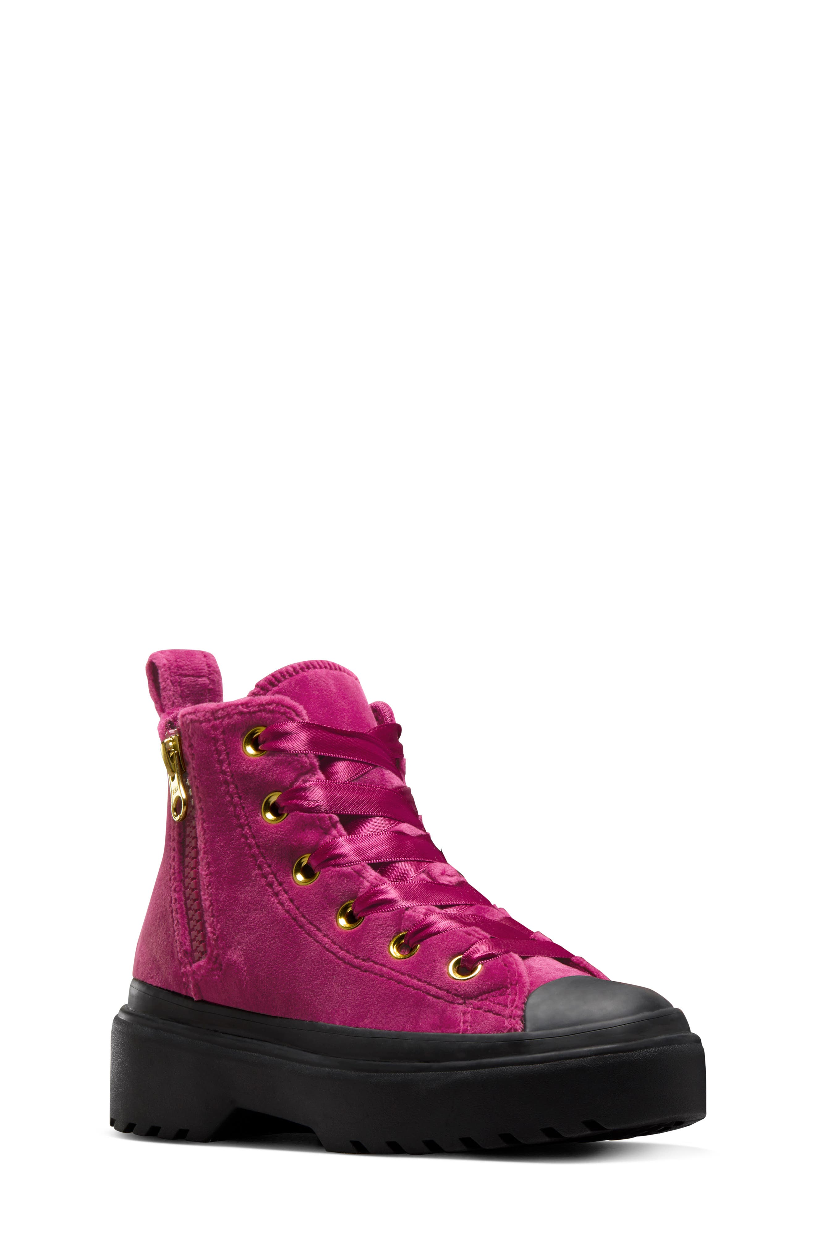 Converse Chuck Taylor<sup>®</sup> All Star<sup>®</sup> Velvet Lug Hi Sneaker, Main, color, 