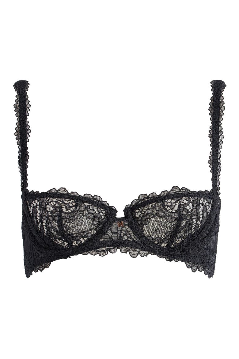 Romantic Corded Lace Unlined Underwire Bra, Alternate, color, BLACK CAVIAR