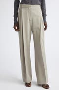 Stella McCartney Straight Leg Pleated Wool Pants